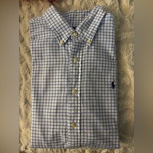 Ralph Lauren White &  Blue Plaid Men’s XL Button Up Long Sleeve Dress Shirt Polo